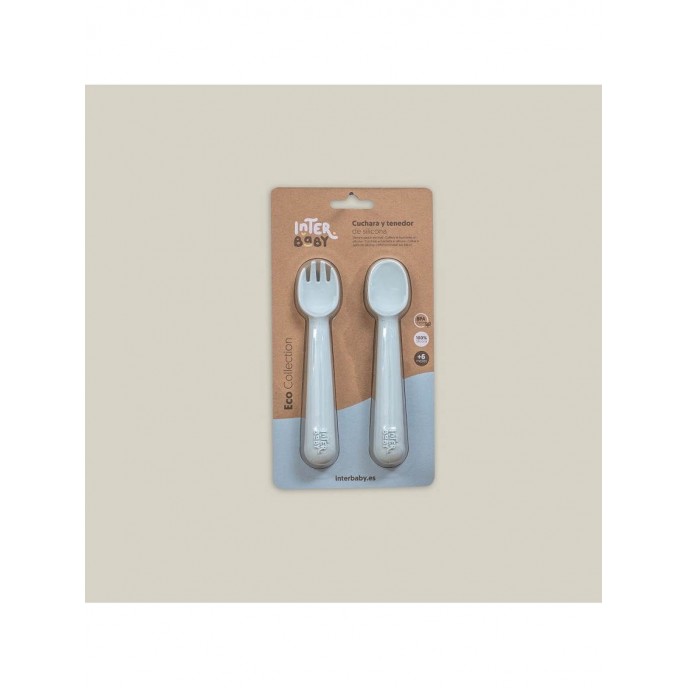 Interbaby Silicone Fork and Spoon Blue Interbaby Silicone Fork and Spoon Blue
