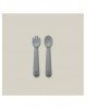 Interbaby Silicone Fork and Spoon Gray