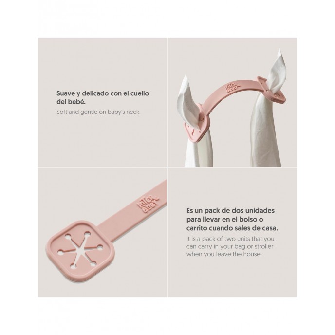 Interbaby Silicone Bib Clips Pink