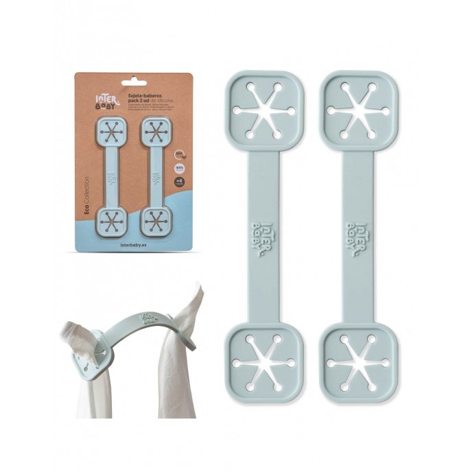 Interbaby Silicone Bib Clips Blue