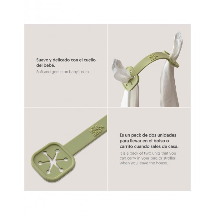 Interbaby Silicone Bib Clips Olive