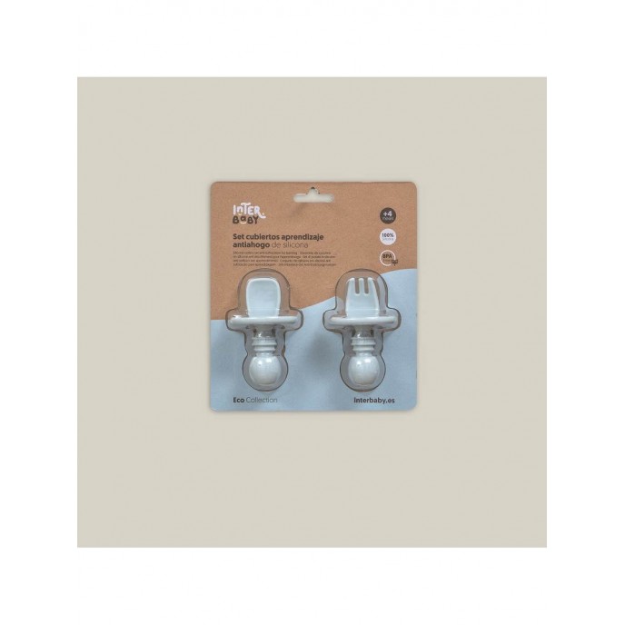 Interbaby Silicone Training Cutlery Blue