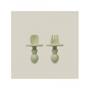 Interbaby Silicone Training Cutlery Olive Interbaby Silicone Training Cutlery Olive