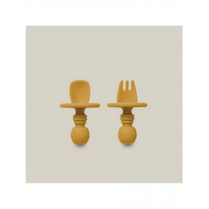 Interbaby Silicone Training Cutlery Ochre Interbaby Silicone Training Cutlery Ochre