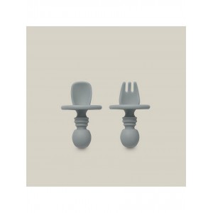 Interbaby Silicone Training Cutlery Grey Interbaby Silicone Training Cutlery Grey