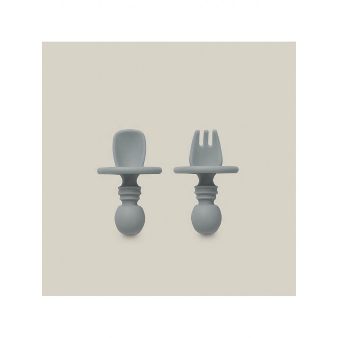 Interbaby Silicone Training Cutlery Grey