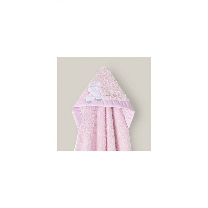 Interbaby Hooded Towel Heart Pink