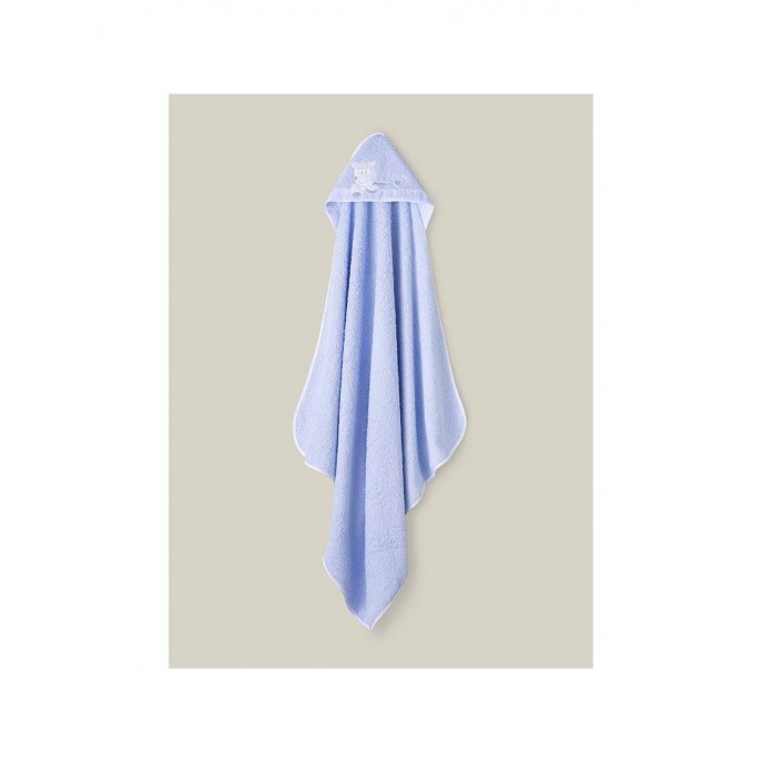 Interbaby Hooded Towel Heart Blue