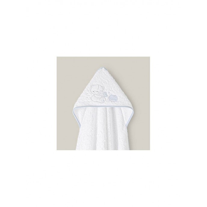 Interbaby Hooded Towel Honey Bear White Blue