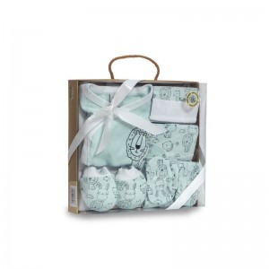 Interbaby Gift Set 5pc Jungle Animals Mint Interbaby Gift Set 5pc Jungle Animals Mint