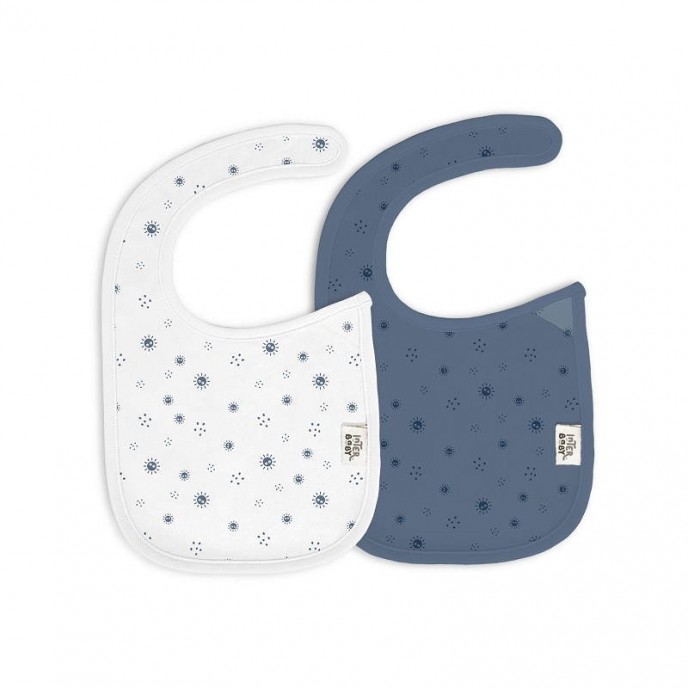 Interbaby Bib 2pk Sun Stars Blue