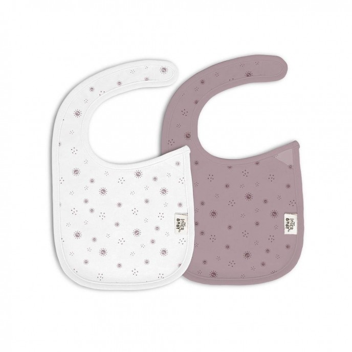 Interbaby Bib 2pk Sun Stars Pink