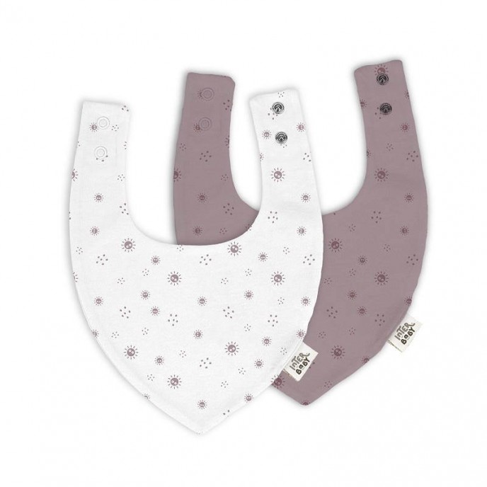 Interbaby Bandana Bib 2pk Sun Stars Pink