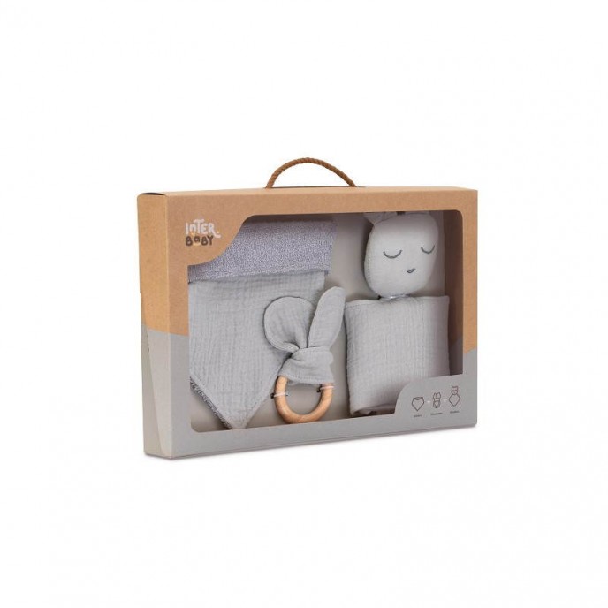 Interbaby Bamboo Set 3pc Gray