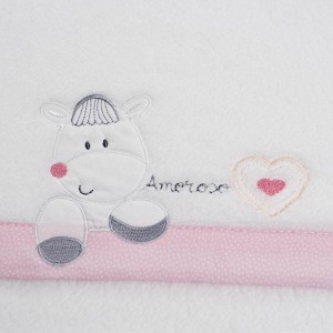 Interbaby Cot Sheets Set Fleece Amoroso Pink Interbaby Cot Sheets Set Fleece Amoroso Pink