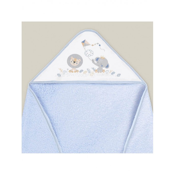 Interbaby Hooded Towel and Bib Jungle Blue