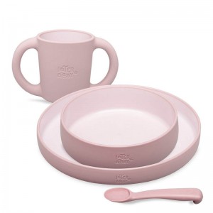 Interbaby Tableware 4pc Set Pink Interbaby Tableware 4pc Set Pink