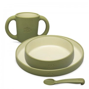 Interbaby Tableware 4pc Set Olive Interbaby Tableware 4pc Set Olive