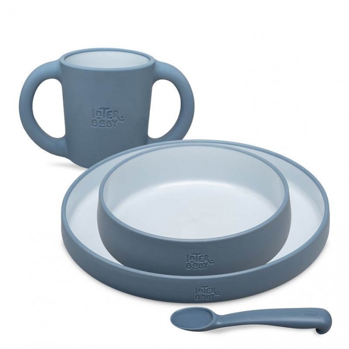 Interbaby Tableware 4pc Set Blue