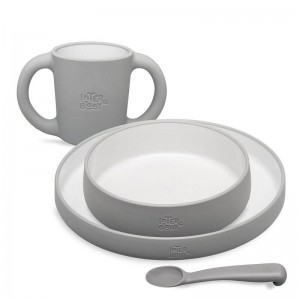 Interbaby Tableware 4pc Set Gray Interbaby Tableware 4pc Set Gray