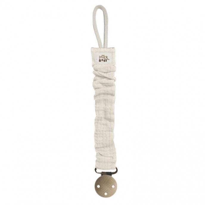 Interbaby Soother Holder Muslin Sand