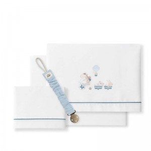 Interbaby Cot Sheets Set Cotton Giraffe Blue Interbaby Cot Sheets Set Cotton Giraffe Blue
