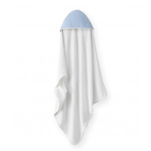 Interbaby Hooded Towel Apron Waffle White Blue Interbaby Hooded Towel Apron Waffle White Blue