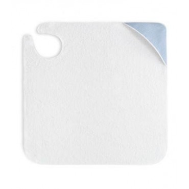 Interbaby Hooded Towel Apron Waffle White Blue Interbaby Hooded Towel Apron Waffle White Blue