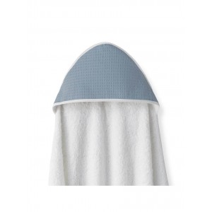 Interbaby Hooded Towel Apron Waffle White Petrol Blue Interbaby Hooded Towel Apron Waffle White Petrol Blue