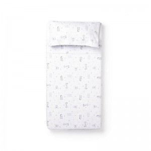 Interbaby Cot Sheets Set Cotton Safari Blue Interbaby Cot Sheets Set Cotton Safari Blue