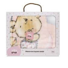 Interbaby Fleece Blanket Bear on Moon Pink Interbaby Fleece Blanket Bear on Moon Pink
