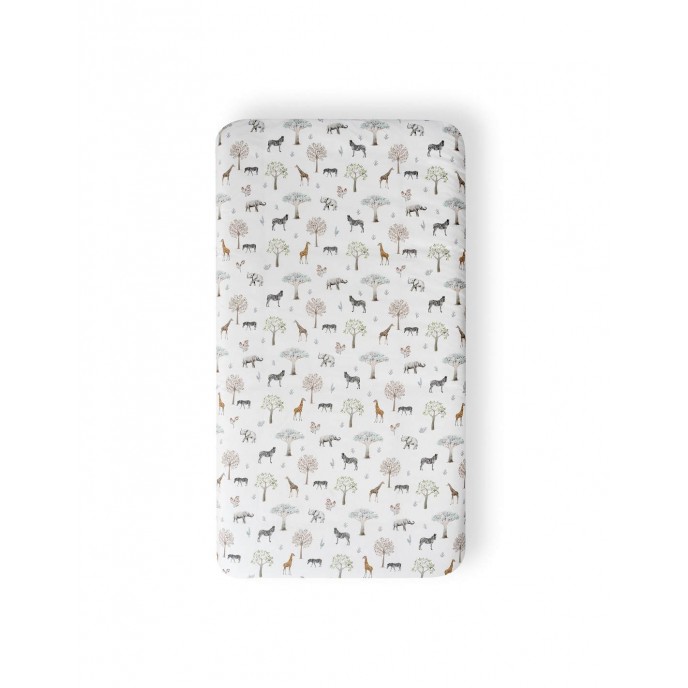 Interbaby Bedding Set Jungle White Petrol Blue