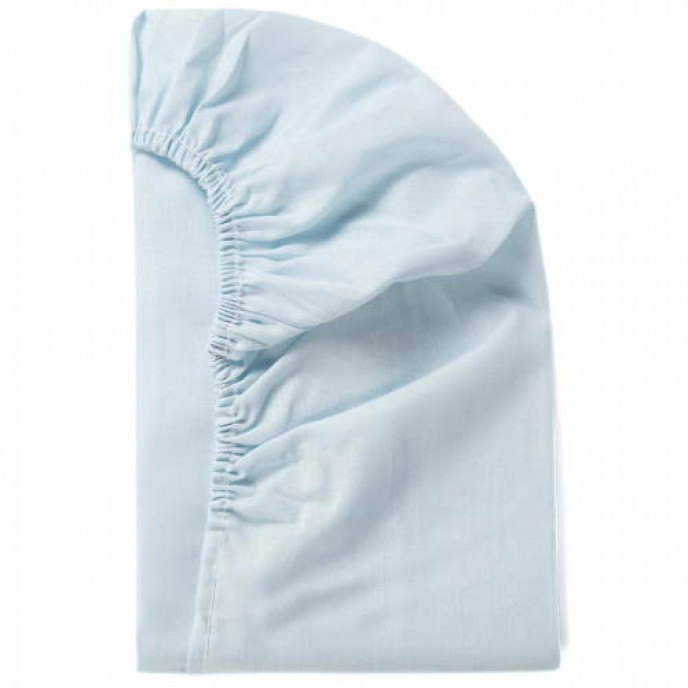 Interbaby Fitted Sheet Cotton Crib 80x55cm Blue