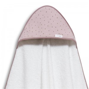 Interbaby Hooded Towel Muslin White Dark Pink Interbaby Hooded Towel Muslin White Dark Pink