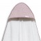 Interbaby Hooded Towel Muslin White Dark Pink Interbaby Hooded Towel Muslin White Dark Pink