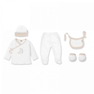 Interbaby Gift Set 5pc Dino Beige Interbaby Gift Set 5pc Dino Beige
