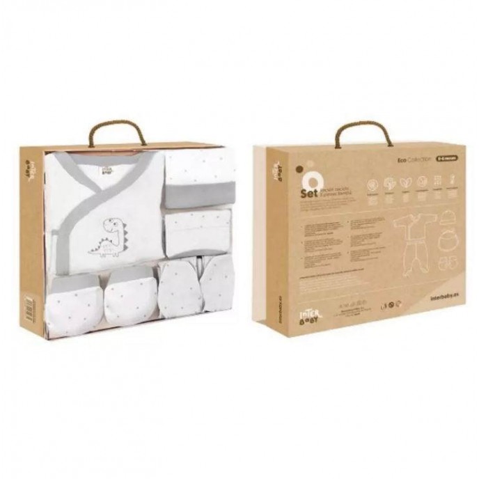 Interbaby Gift Set 5pc Dino Grey Interbaby Gift Set 5pc Dino Grey