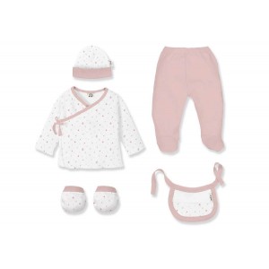 Interbaby Gift Set 5pc Flowers Pink Interbaby Gift Set 5pc Flowers Pink