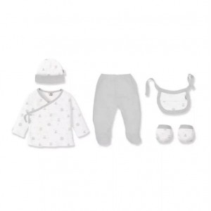 Interbaby Gift Set 5pc Bear Grey Interbaby Gift Set 5pc Bear Grey