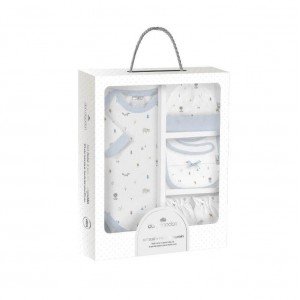 Interbaby Gift Set 4pc Forest Fox Blue Interbaby Gift Set 4pc Forest Fox Blue