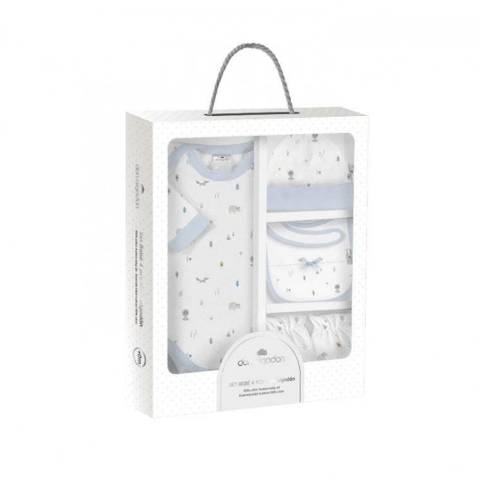 Interbaby Gift Set 4pc Forest Fox Blue Interbaby Gift Set 4pc Forest Fox Blue