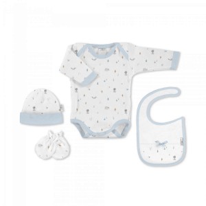 Interbaby Gift Set 4pc Forest Fox Blue Interbaby Gift Set 4pc Forest Fox Blue