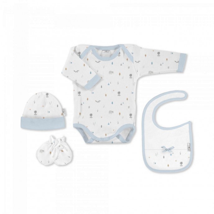 Interbaby Gift Set 4pc Forest Fox Blue Interbaby Gift Set 4pc Forest Fox Blue