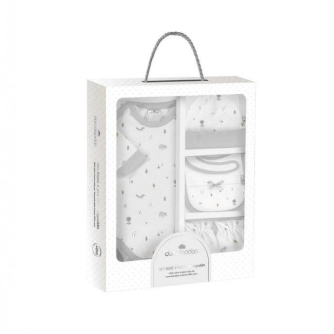 Interbaby Gift Set 4pc Forest Fox Grey Interbaby Gift Set 4pc Forest Fox Grey