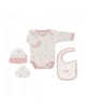 Interbaby Gift Set 4pc Leaves Pink Interbaby Gift Set 4pc Leaves Pink
