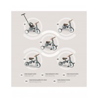 Interbaby Tricycle and Balance Bike 5 in 1 Grey