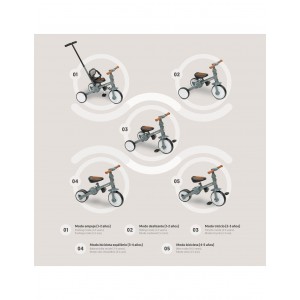 Interbaby Tricycle and Balance Bike 5 in 1 Grey Interbaby Tricycle and Balance Bike 5 in 1 Grey