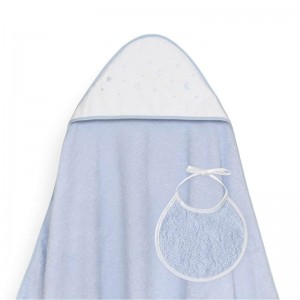 Interbaby Hooded Towel Moon Stars Blue Interbaby Hooded Towel Moon Stars Blue