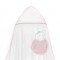 Interbaby Hooded Towel Moon Stars White Pink Interbaby Hooded Towel Moon Stars White Pink
