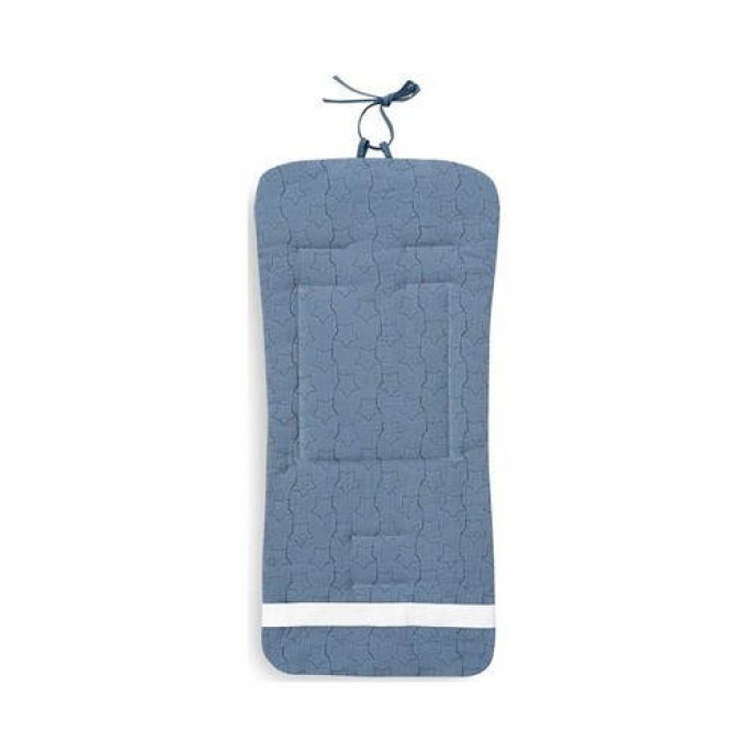 Interbaby Pushchair Liner Reversible Dots Stars Petrol Blue Interbaby Pushchair Liner Reversible Dots Stars Petrol Blue